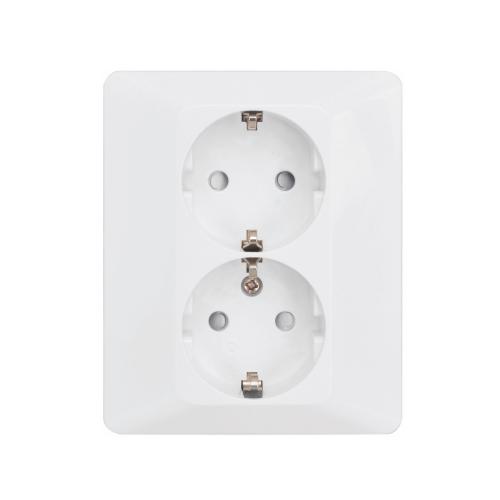 Vägguttag Delta Infällt 2 Vägs Med Jord, Malmbergs 1893400