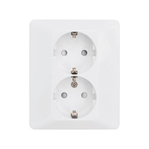 Vägguttag Delta Lågbyggande, 2 Vägs Med Jord, Malmbergs 1893402