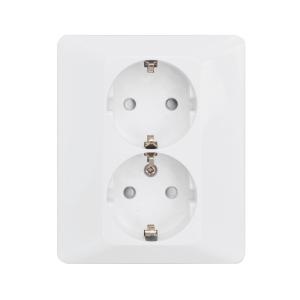 Delta Wall Socket, Recessed 2-Way With Earth, Ral 9001, Malmbergs 1893414