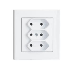 Wall Socket Optima 3 Way Euro Socket, White, Malmbergs 1894420