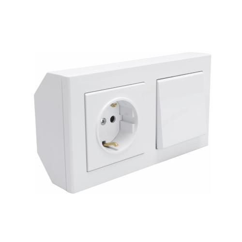 Corner Box Optima 1pc Socket 1 Pol, White, Malmbergs 1894438