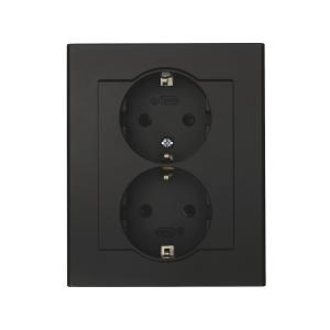 Wall Socket Optima, 2-Way, The Earth, Screw-In, Black, Malmbergs 1894462