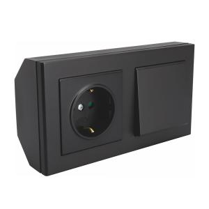 Corner Box Optima, Complete With 1, Outlet 1, Black, Malmbergs 1894478
