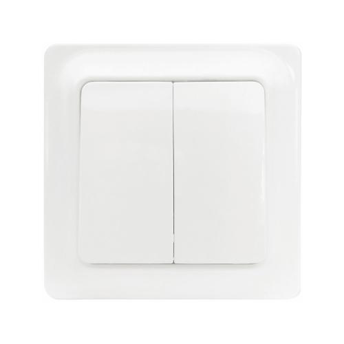 Strömbrytare Gamma, Dubbel Trapp, Gräddvit, Malmbergs 18947268