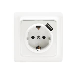 Wall Socket Gamma 1 Way With 1 USB Socket, Malmbergs 18947378