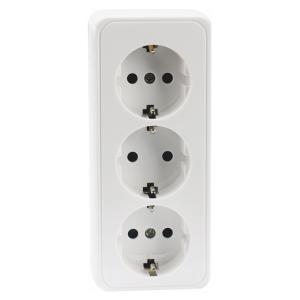 Wall Outlet Gamma, External 3-Way With Ground, Malmbergs 189474