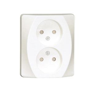 Wall Socket Nova 2 Way, White Unearth, Malmbergs 1896840