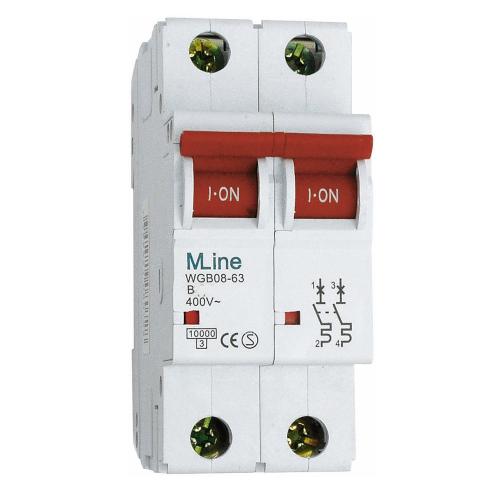 Automatsikring Mline 10A, 2Polet, B-type, Malmbergs 2149011