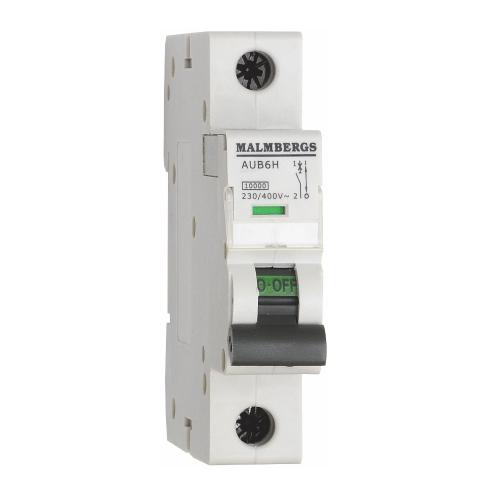 Dværgafbryder 6A, 1Polet, B-type, Malmbergs 2149204