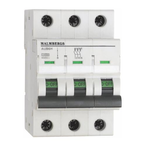 Dværgafbryder 13A, 3Polet, D-type, Malmbergs 2149276