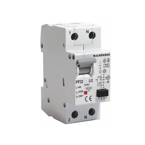 Jordfejlafbryder A-Type, 1P+N, C32A, 30mA, Malmbergs 2169748