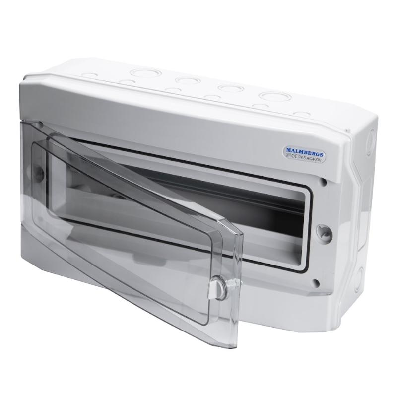Normkapsling ASA-Plast 18 Moduler IP65 Ljusgrå Malmbergs 2291790
