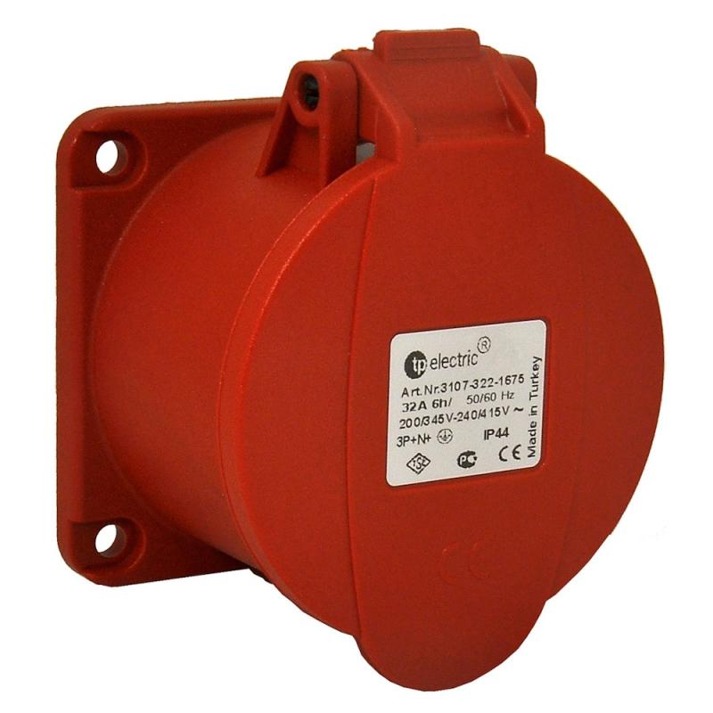 Paneluttag, 3P+N+Jord, 400V, IP44, TP Electric 2426156