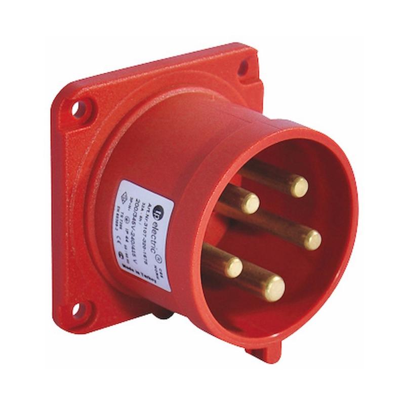 Panelintag, Infällt, Rakt, 16A, 3P+N+Jord, 6H, 400V, IP44, TP Electric 2426159