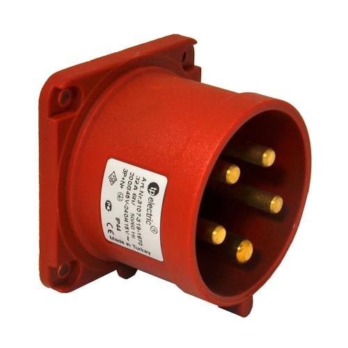 Panelindløb, Forsænket, Lige, 32A, 6H, 3P+N+Jord, 400V, IP44, TP Electric 2426179