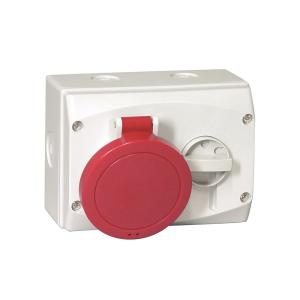 Wall Outlet Interlocked 400V, 32A, 3+N+Earth, 6H, IP44, Malmbergs 2428402