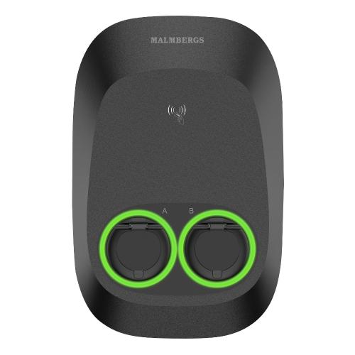 Ladeboks Evon Dual 2x11kW 32A 400VAC 3-Faset Med Stikkontakt Type 2 IP54 Malmbergs 2700631