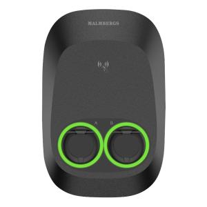 Ladeboks Evon Dual 2x11kW 32A 400VAC 3-Faset Med Stikkontakt MID Type 2 IP54 Malmbergs 2700677