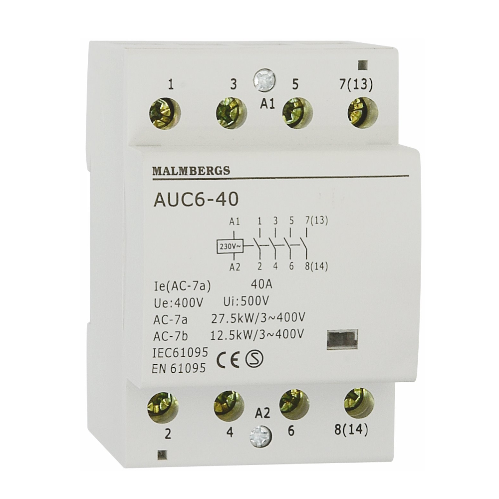 Contactor Electronic Interface Module Installation Contactor 3 Modules 40A/4-Pole, Malmbergs 3279274