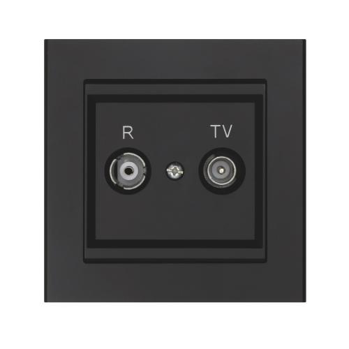 Antennuttag För Tv/Radio Optima, 75 Ohm, Svart, Malmbergs 6080056