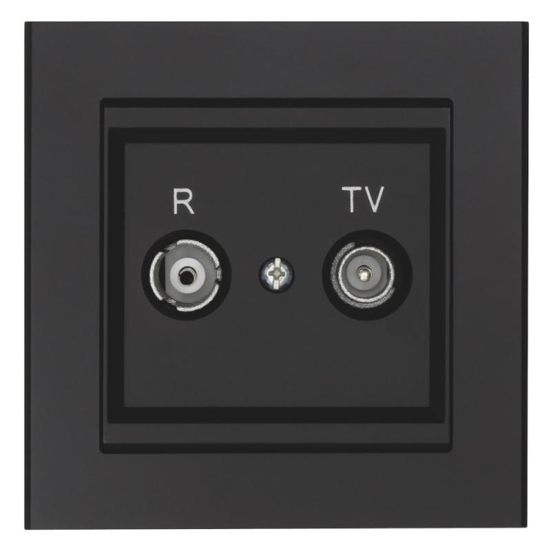 Antennuttag för TV/Radio, 75 Ohm, Svart, Malmbergs 6080057