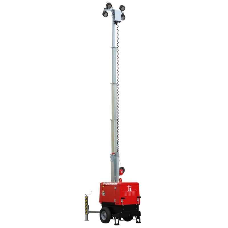 Belysningsmast, 4x100W, Batteridrift, 5,5m, IP66, Bygg-Ström 7771808