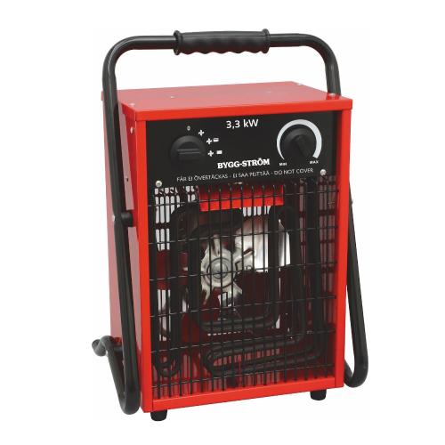 Värmefläkt, Byggfläkt, 3,3kW 230V, Röd, IP44