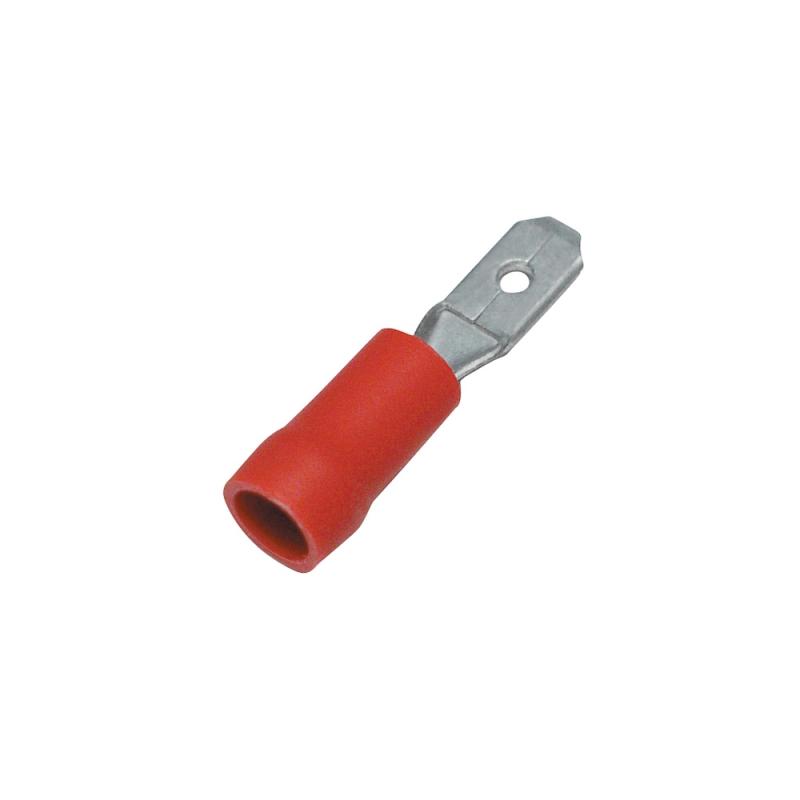 Kabelsko Flatstift Mässing Isolerad 0,5-1,5mm², Röd, 100st, nELCO 9908000