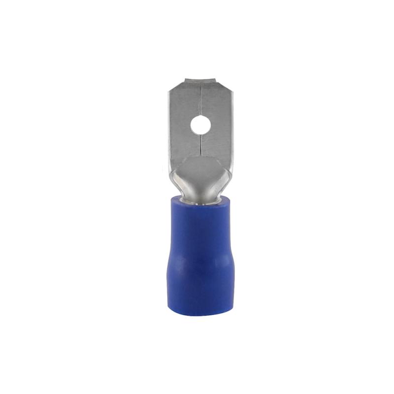 Kabelsko Flatstift Mässing Isolerad 1,0-2,5mm², Blå, 100st, nELCO 9908003