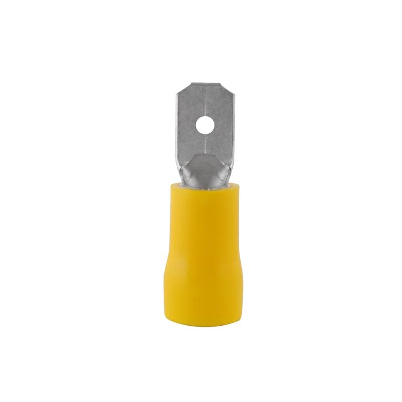 Kabelsko Flatstift Mässing Isolerad 4,0-6,0mm², Gul, 100st, nELCO 9908004
