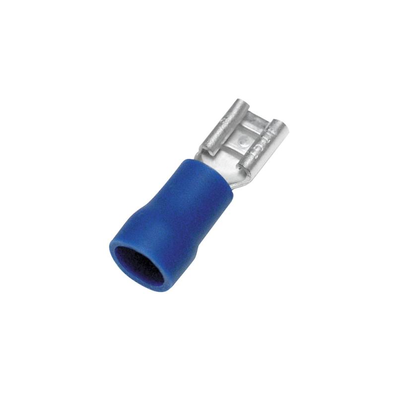 Kabelsko Flatstift Mässing Isolerad 1,0-2,5mm², Blå, 100st, nELCO 9908012