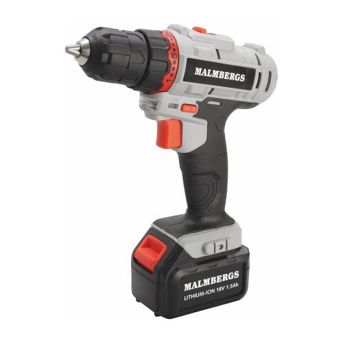 Boreskruetrækker 18V, 1,5Ah Li-Ion, Malmbergs 9916081