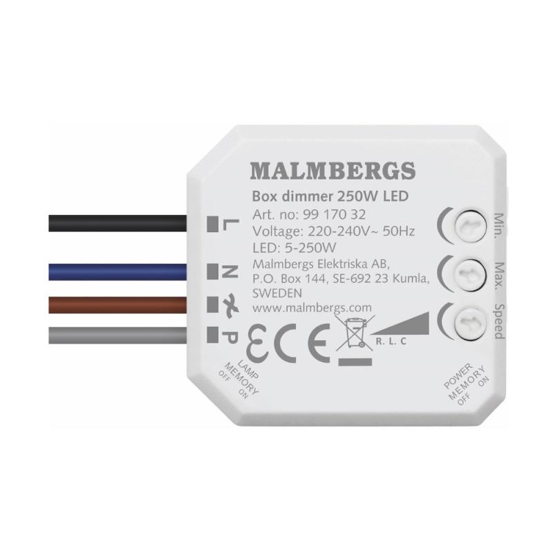 Dosdimmer, LED, 5-250W, Vit, Malmbergs 9917032