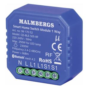 Bluetooth Smart Modul På/Av, Inklusive RF-Stöd, 230V, Malmbergs 9917052