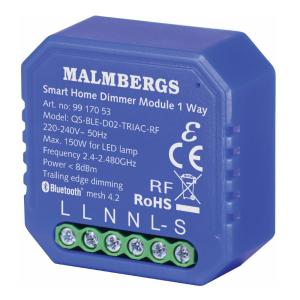 Bluetooth Smart Dosisdæmper, Inklusiv RF-Support,150W LED, Malmbergs 9917053