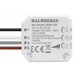 Lysdæmper Uden Nul 5-250W LED 230V Hvid Malmbergs 9919050