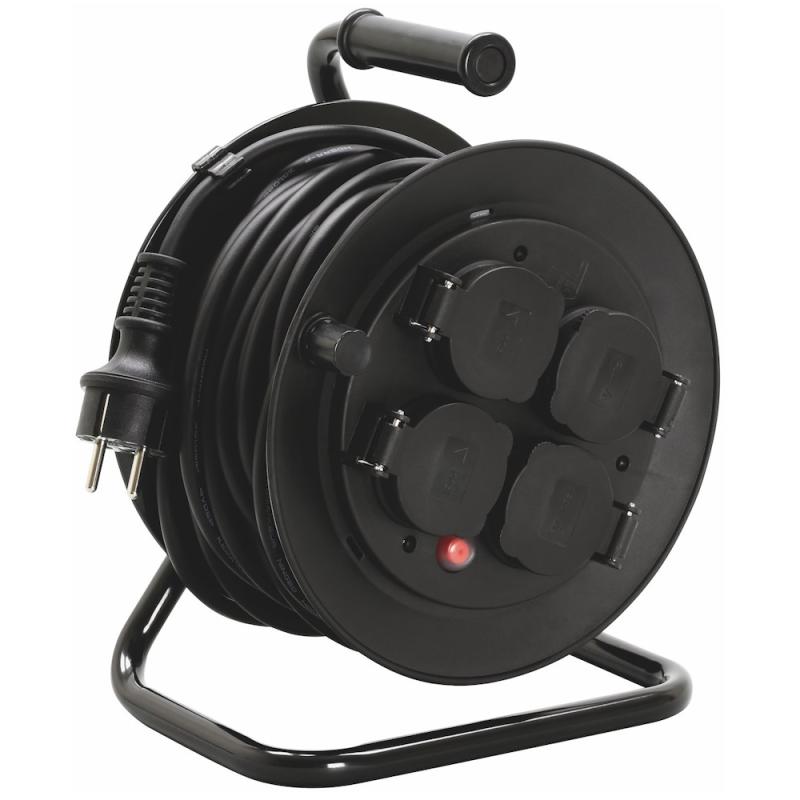 Kabelvinda 10m H05RR-F (RDV) 3G1,0mm² IP44 Svart Malmbergs 9924018