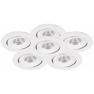 MD-70 LED Downlightset, 6x6W, 2700K, Hvid, Malmbergs 9974804