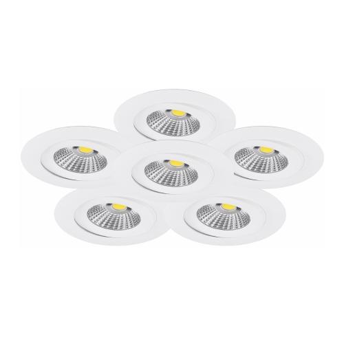 LED Downlightsæt MD-360 6x6W 230V IP44 Hvid Malmbergs 9974805