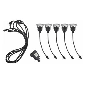 LED-Kit Deck Light III x5st, 5x0,6W, IP67, Stål, Malmbergs 9977295