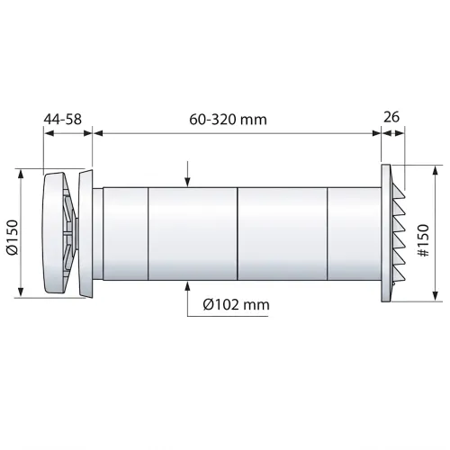 Väggventil F100 Thermo D102 Fresh