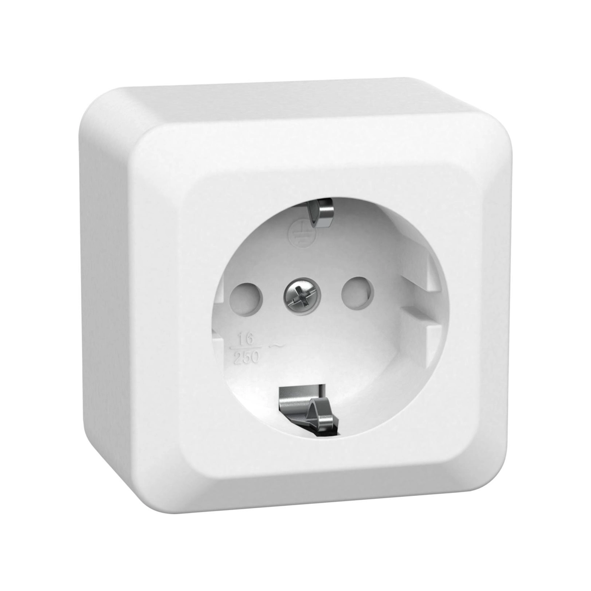 Vägguttag, utanpåliggande , jordat, Connect 2 Home, Vit 16A