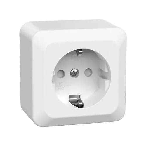 Vägguttag, utanpåliggande , jordat, Connect 2 Home, Vit 16A