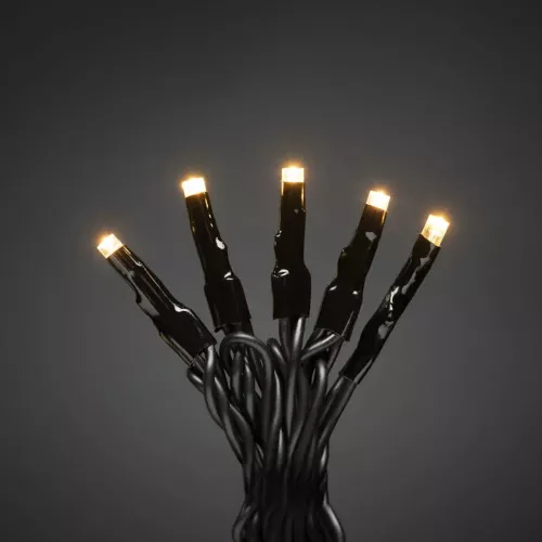 Lyskæde 120 Micro LED Amber IP44 Sort Kabel Konstsmide