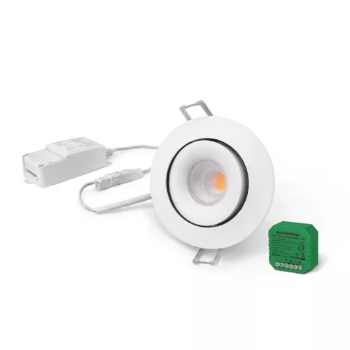 Downlightset MD-95 6x7W 230V 2700K 6x610lm Inklusive Dosdimmer IP44 Vit 6st Malmbergs 9974827