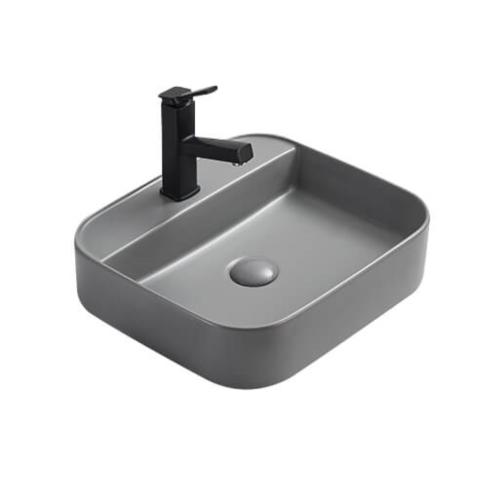 Rektangulärt Ovanpåliggande/Vägghängt Tvättställ Matt Grå, NOURK