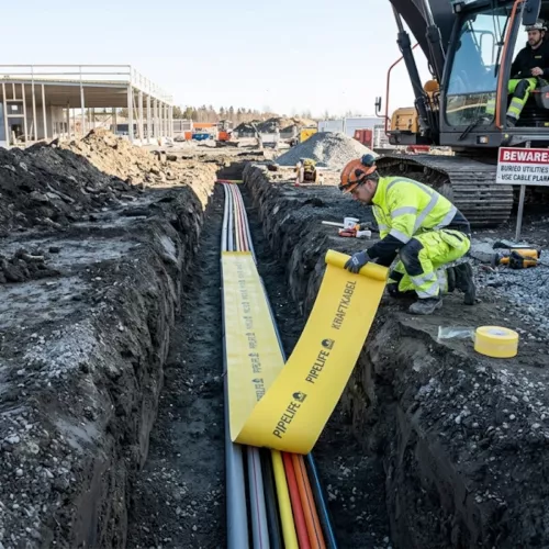Cable Board Excavation Protection Yellow 125mmx5m Pipelife