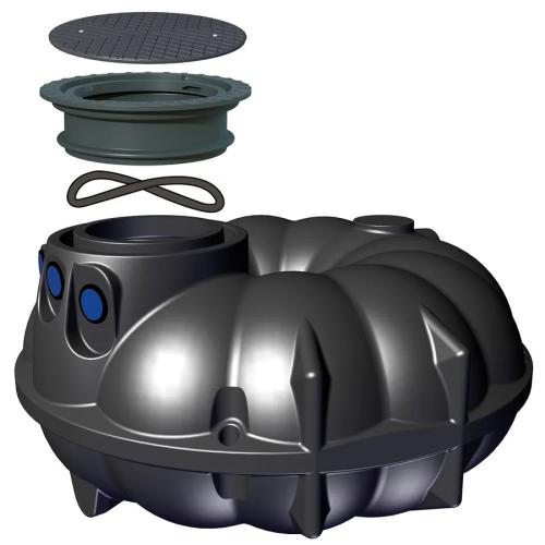 Sluten tank NEO lågbyggd 3000L inkl. stos 64cm & lock