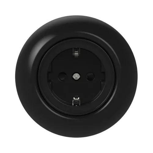 Renova Vægstikkontakt 2Polet+Jord 1-Vejs 16A 250V IP20 Sort Schneider Electric