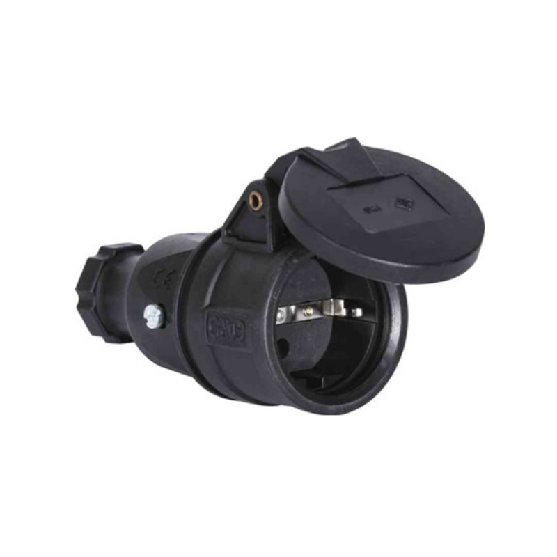 Skarvuttag Jordad Svart Ip44